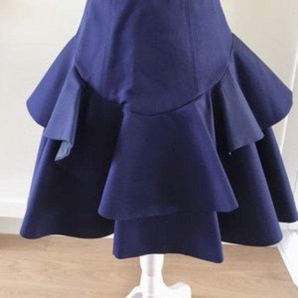 Rebecca Taylor Bustier Cobalt Blue Flounced Party Dress, sz 4 - Picture 7 of 8